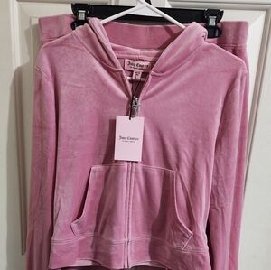 Juicy Couture Pink Rose Velour Tracksuit Set LARGE NWT